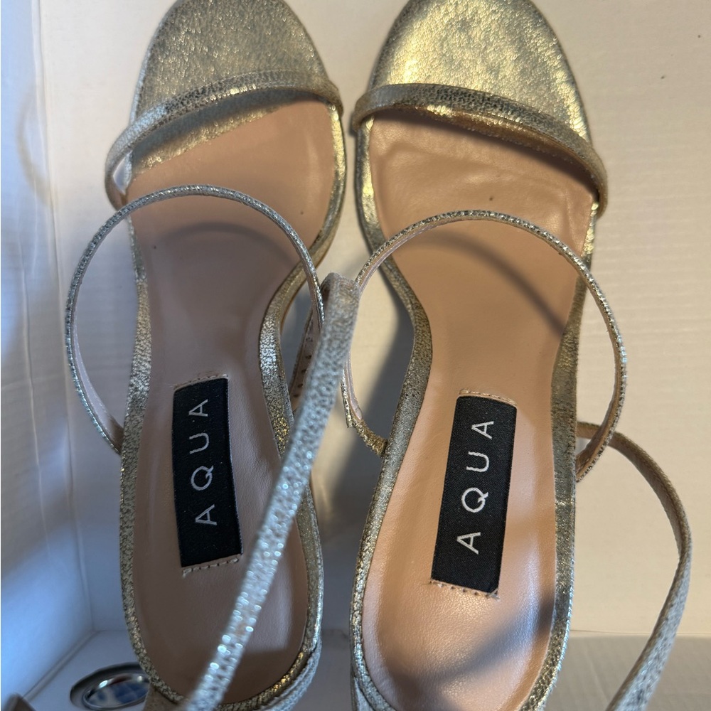 Aqua Women's Shimmering Gold Heels